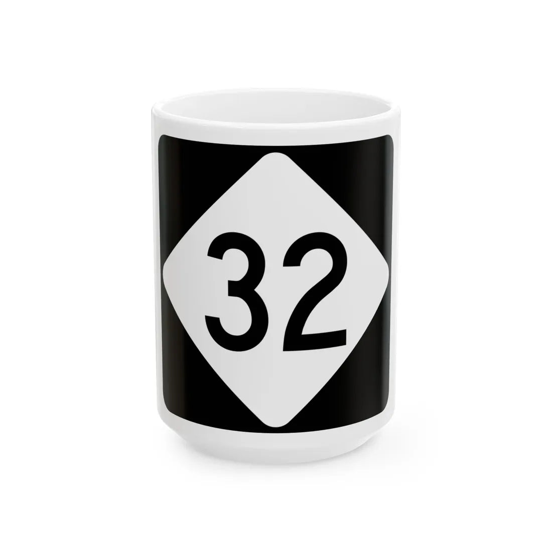 NC 32 (North Carolina) (Road Sign) White Coffee Mug 15oz - Go Mug Yourself