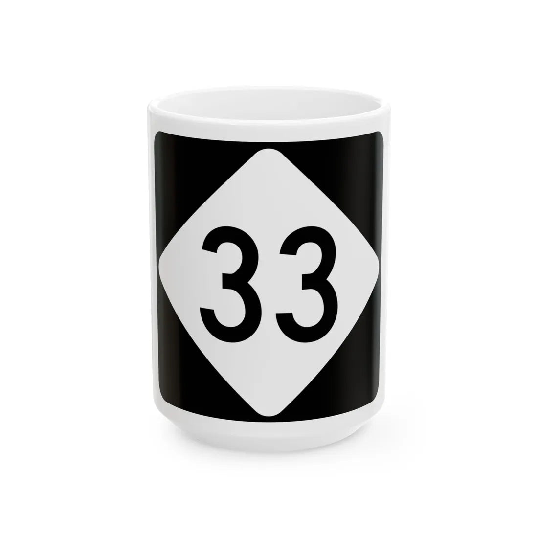 NC 33 (North Carolina) (Road Sign) White Coffee Mug 15oz - Go Mug Yourself