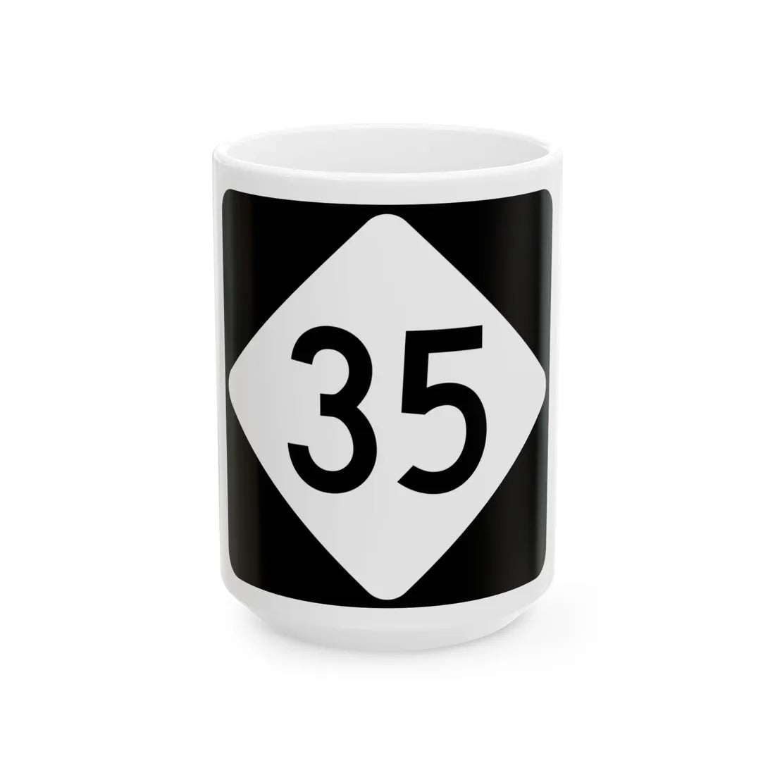 NC 35 (North Carolina) (Road Sign) White Coffee Mug 15oz - Go Mug Yourself