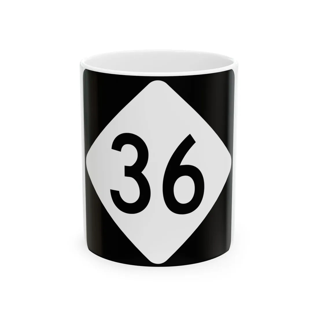 NC 36 (North Carolina) (Road Sign) White Coffee Mug 11oz - Go Mug Yourself
