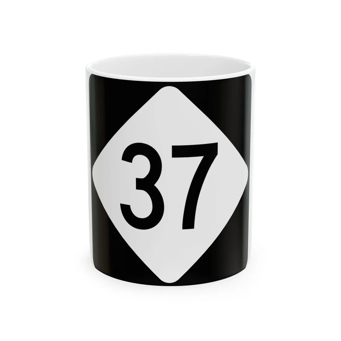 NC 37 (North Carolina) (Road Sign) White Coffee Mug 11oz - Go Mug Yourself