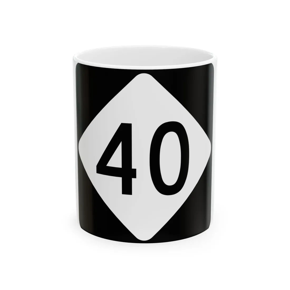NC 40 (North Carolina) (Road Sign) White Coffee Mug 11oz - Go Mug Yourself