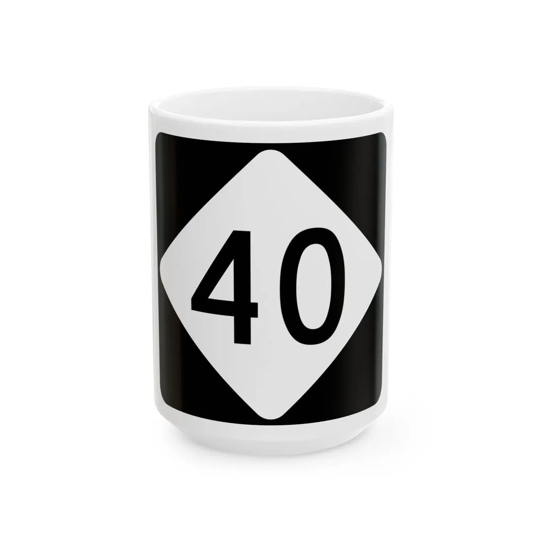 NC 40 (North Carolina) (Road Sign) White Coffee Mug 15oz - Go Mug Yourself