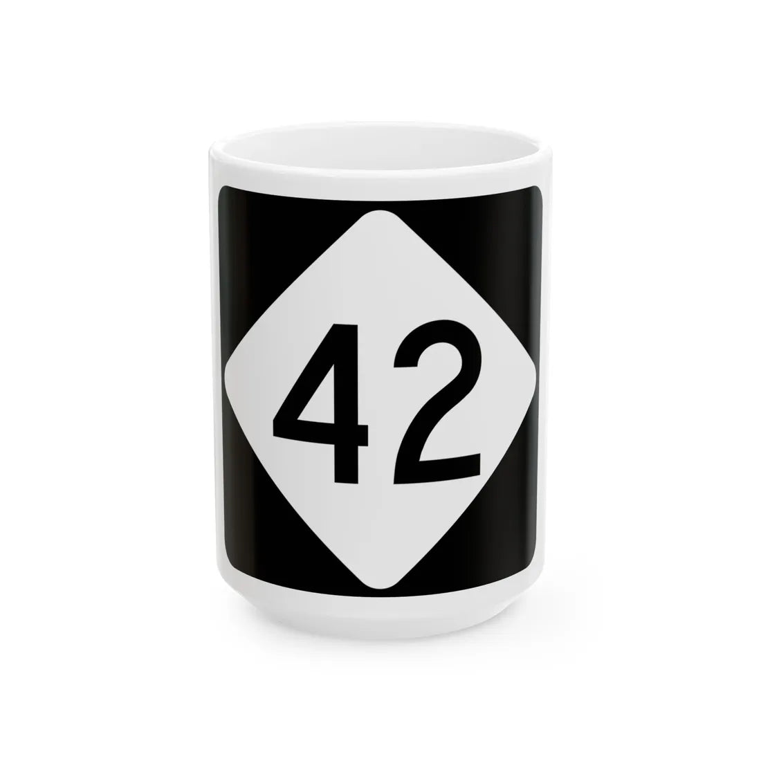 NC 42 (North Carolina) (Road Sign) White Coffee Mug 15oz - Go Mug Yourself