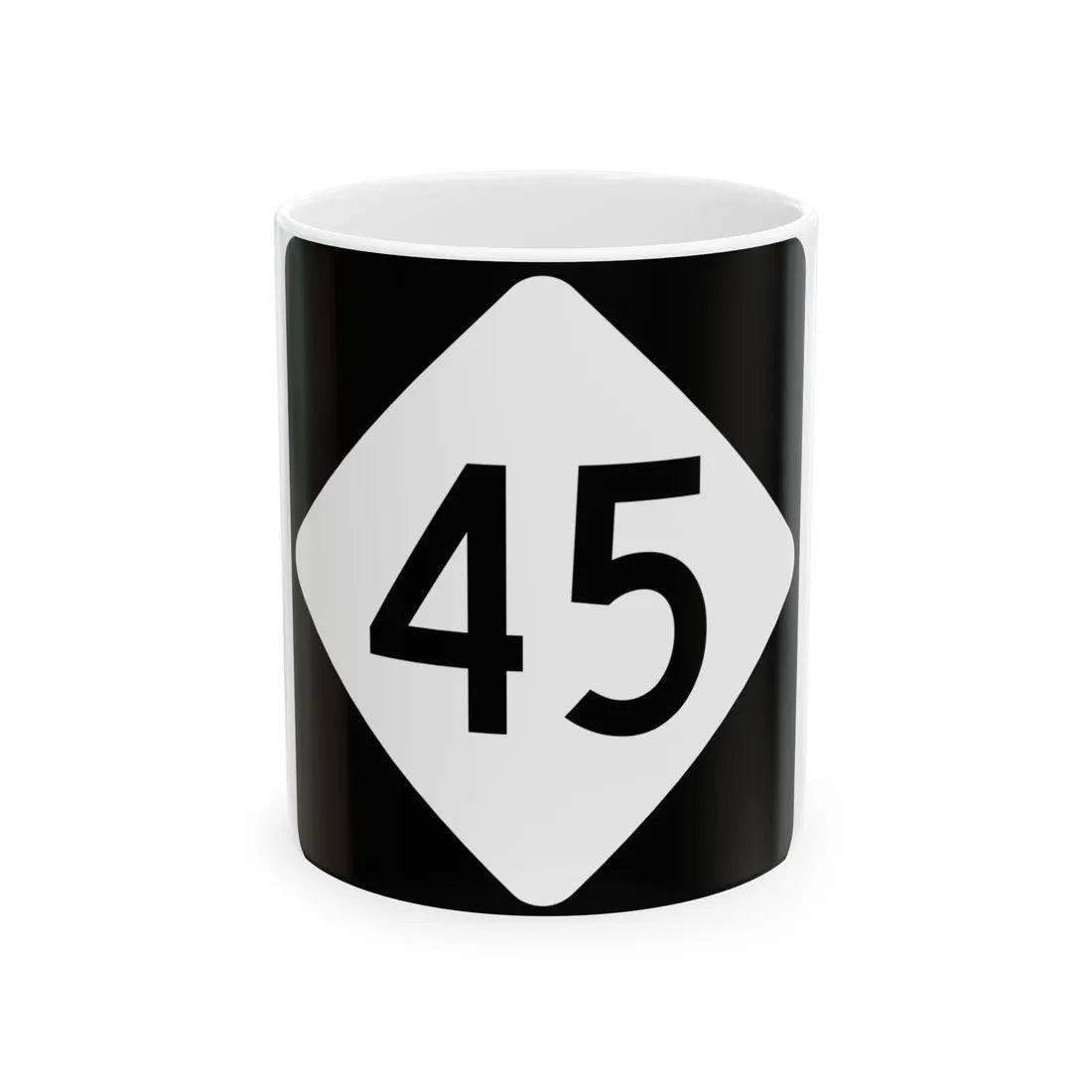 NC 45 (North Carolina) (Road Sign) White Coffee Mug 11oz - Go Mug Yourself