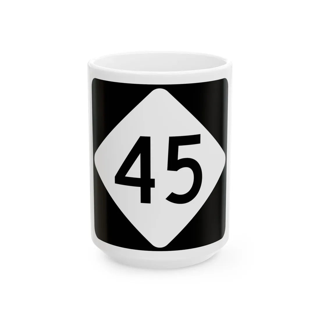 NC 45 (North Carolina) (Road Sign) White Coffee Mug 15oz - Go Mug Yourself