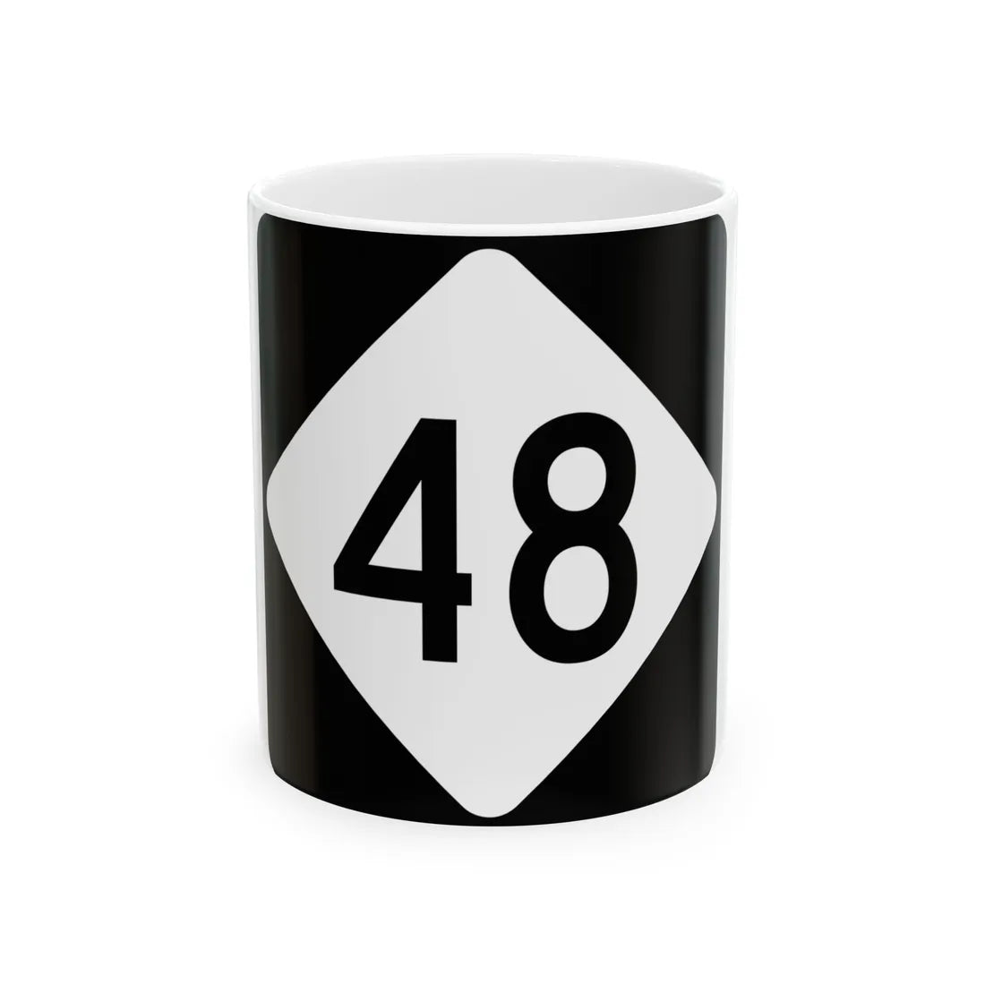 NC 48 (North Carolina) (Road Sign) White Coffee Mug 11oz - Go Mug Yourself