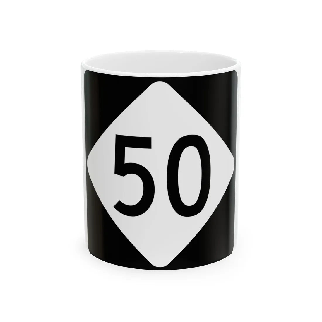 NC 50 (North Carolina) (Road Sign) White Coffee Mug 11oz - Go Mug Yourself