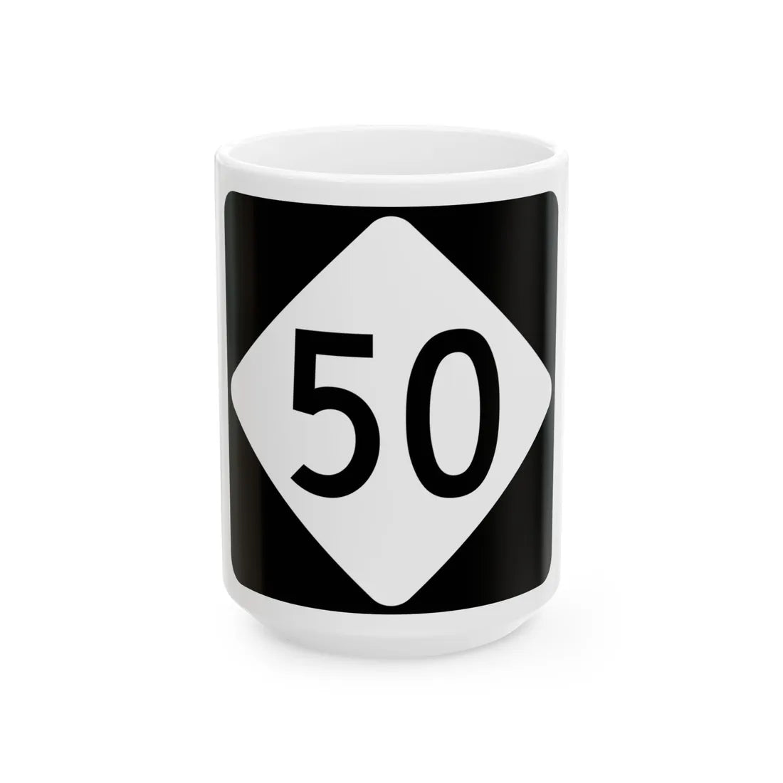 NC 50 (North Carolina) (Road Sign) White Coffee Mug 15oz - Go Mug Yourself