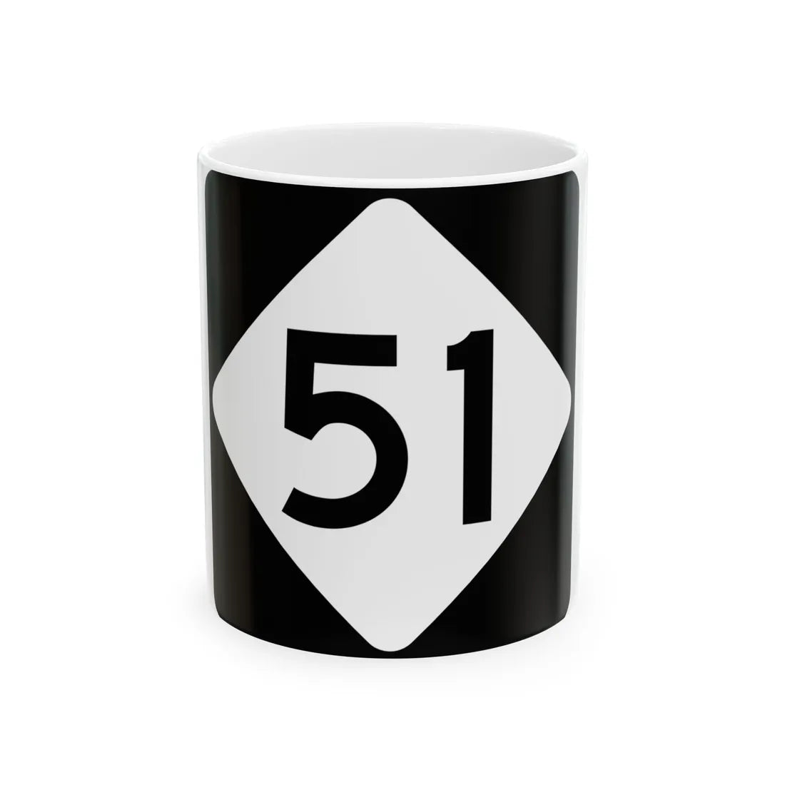 NC 51 (North Carolina) (Road Sign) White Coffee Mug 11oz - Go Mug Yourself