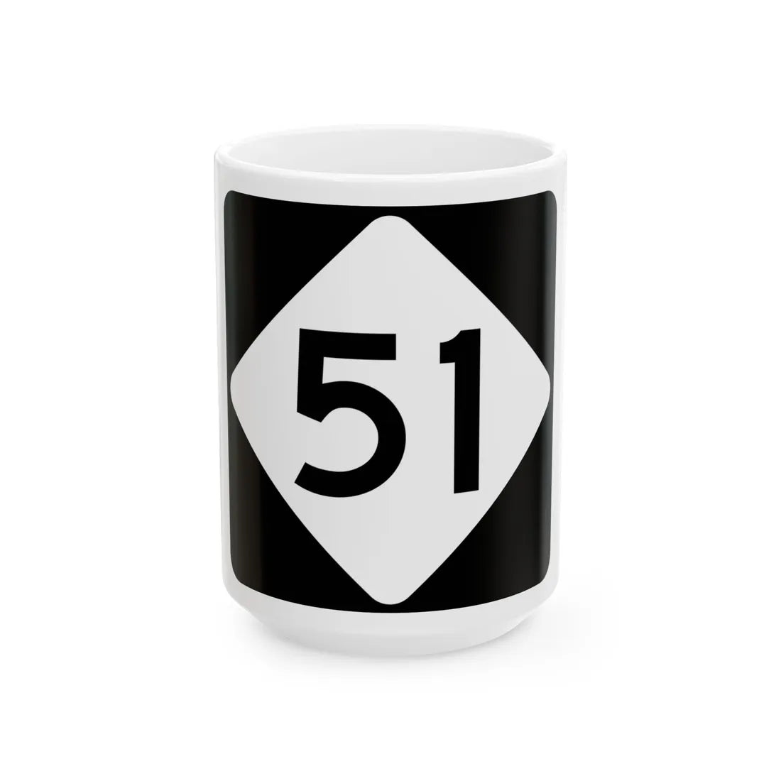 NC 51 (North Carolina) (Road Sign) White Coffee Mug 15oz - Go Mug Yourself