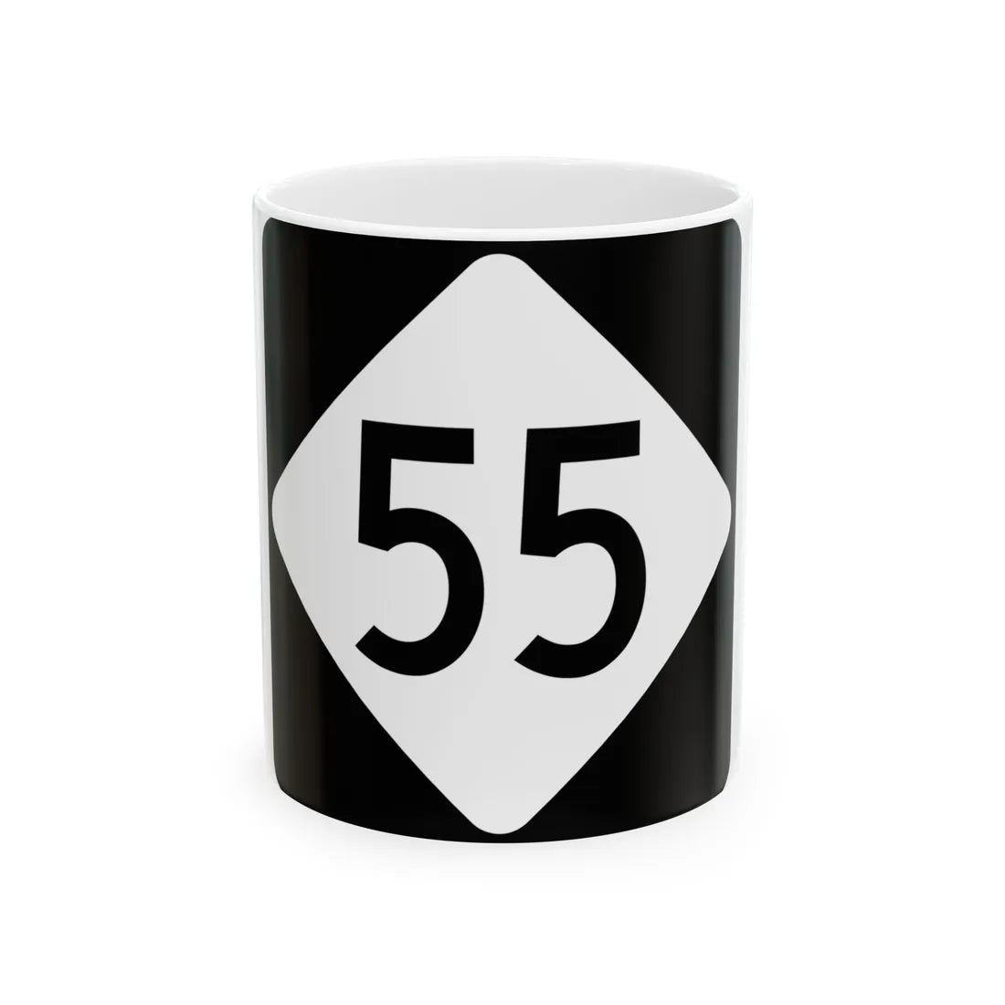 NC 55 (North Carolina) (Road Sign) White Coffee Mug 11oz - Go Mug Yourself