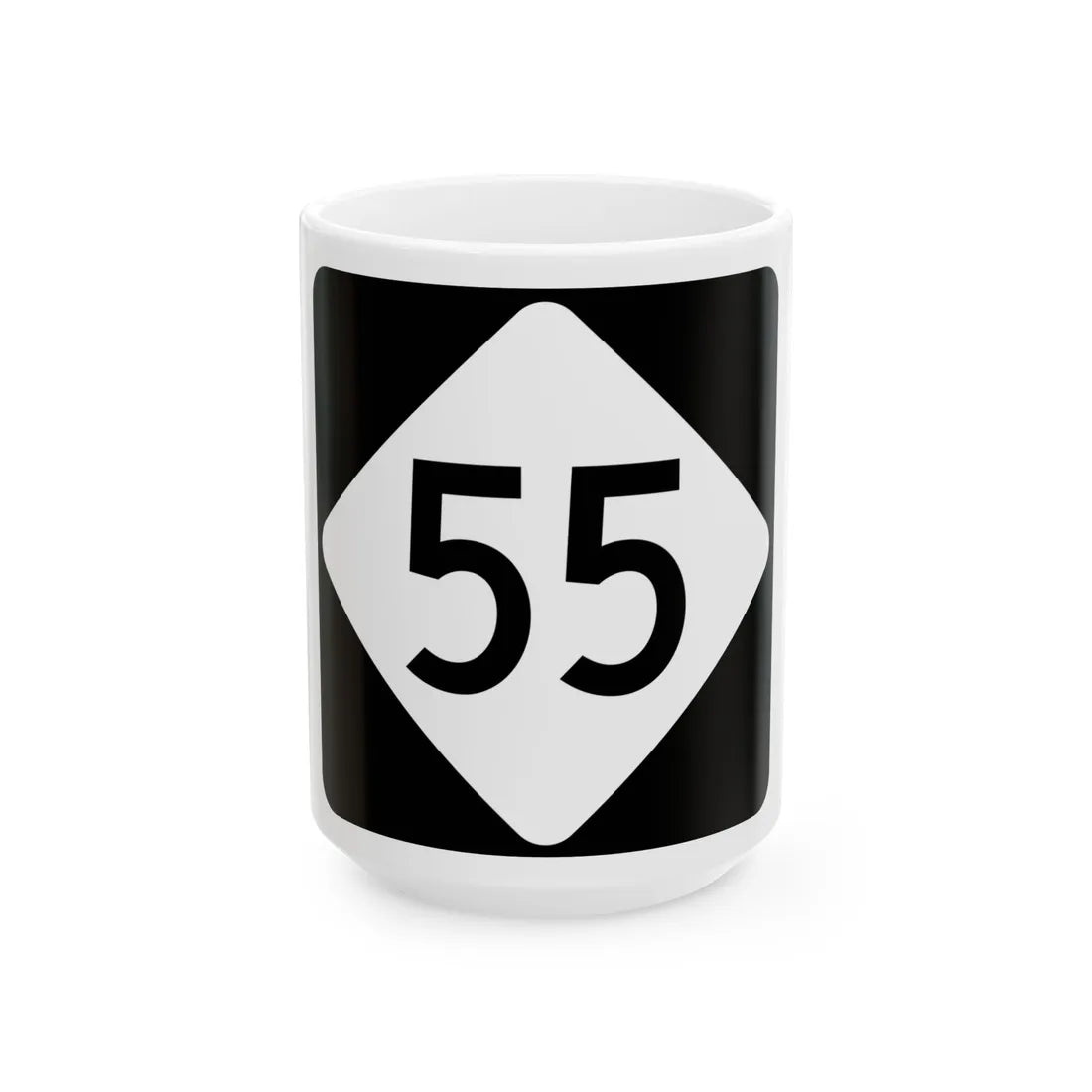 NC 55 (North Carolina) (Road Sign) White Coffee Mug 15oz - Go Mug Yourself
