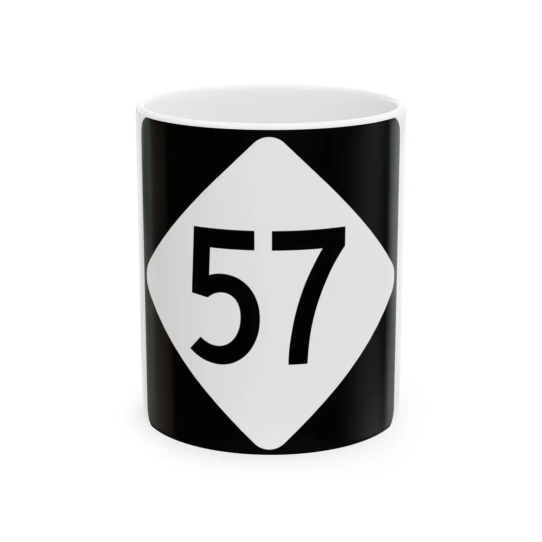 NC 57 (North Carolina) (Road Sign) White Coffee Mug 11oz - Go Mug Yourself