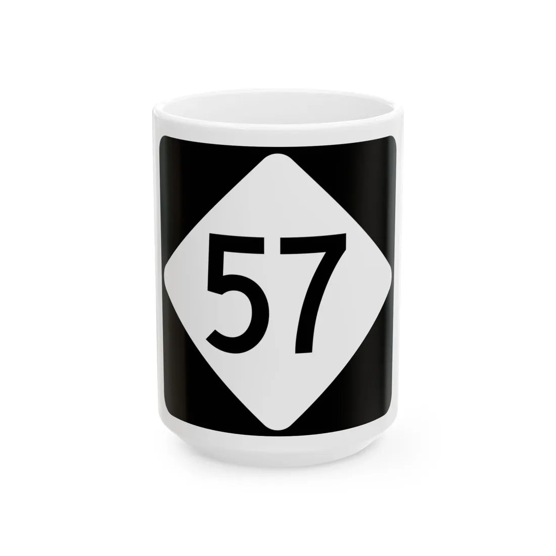 NC 57 (North Carolina) (Road Sign) White Coffee Mug 15oz - Go Mug Yourself