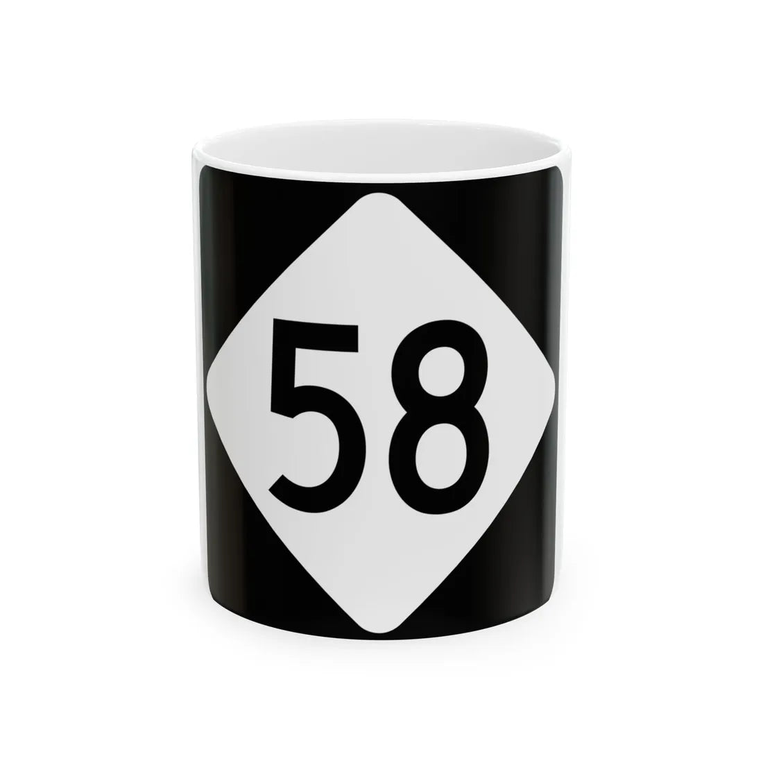 NC 58 (North Carolina) (Road Sign) White Coffee Mug 11oz - Go Mug Yourself