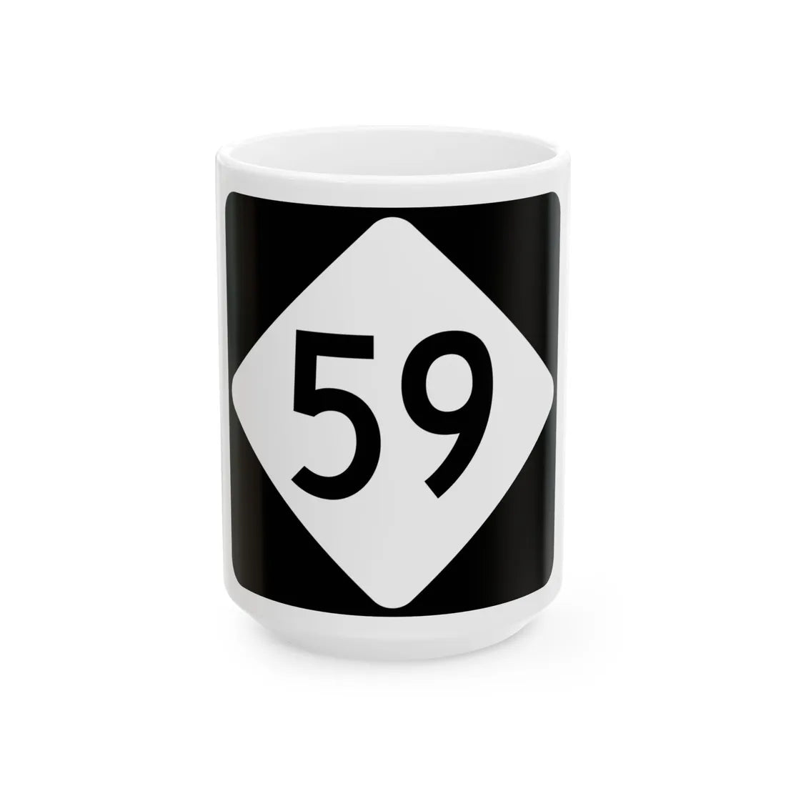 NC 59 (North Carolina) (Road Sign) White Coffee Mug 15oz - Go Mug Yourself