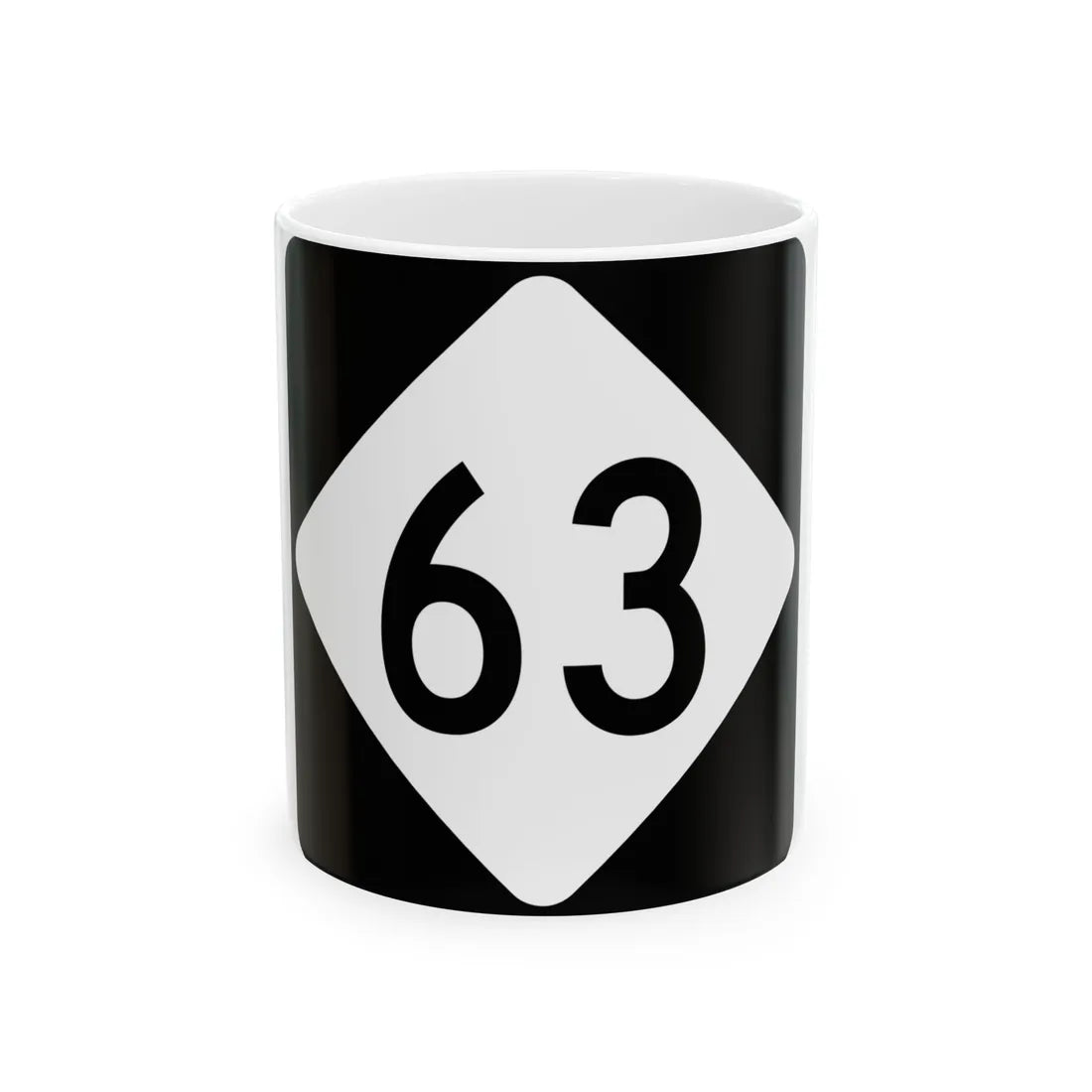 NC 63 (North Carolina) (Road Sign) White Coffee Mug 11oz - Go Mug Yourself