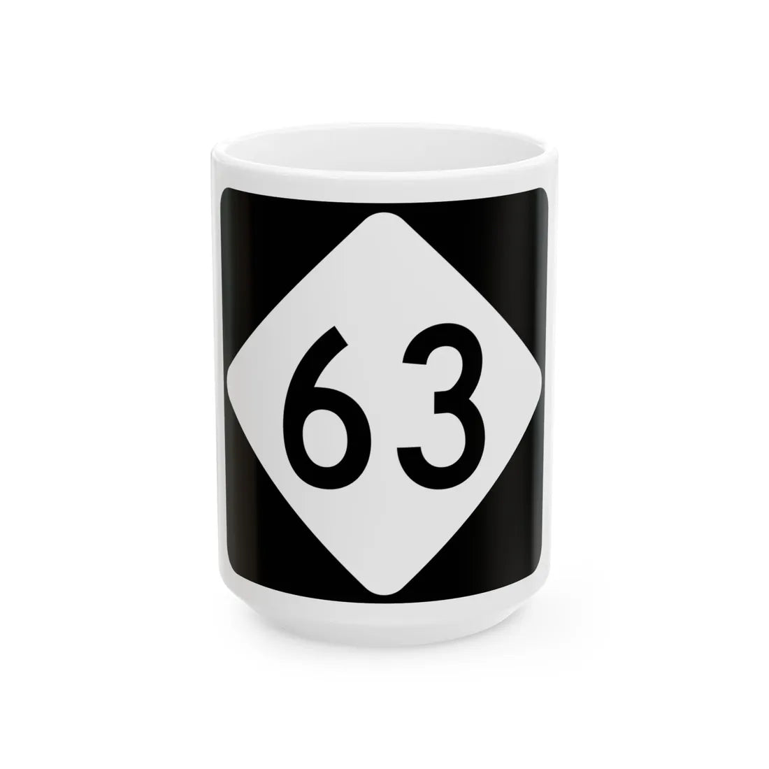 NC 63 (North Carolina) (Road Sign) White Coffee Mug 15oz - Go Mug Yourself