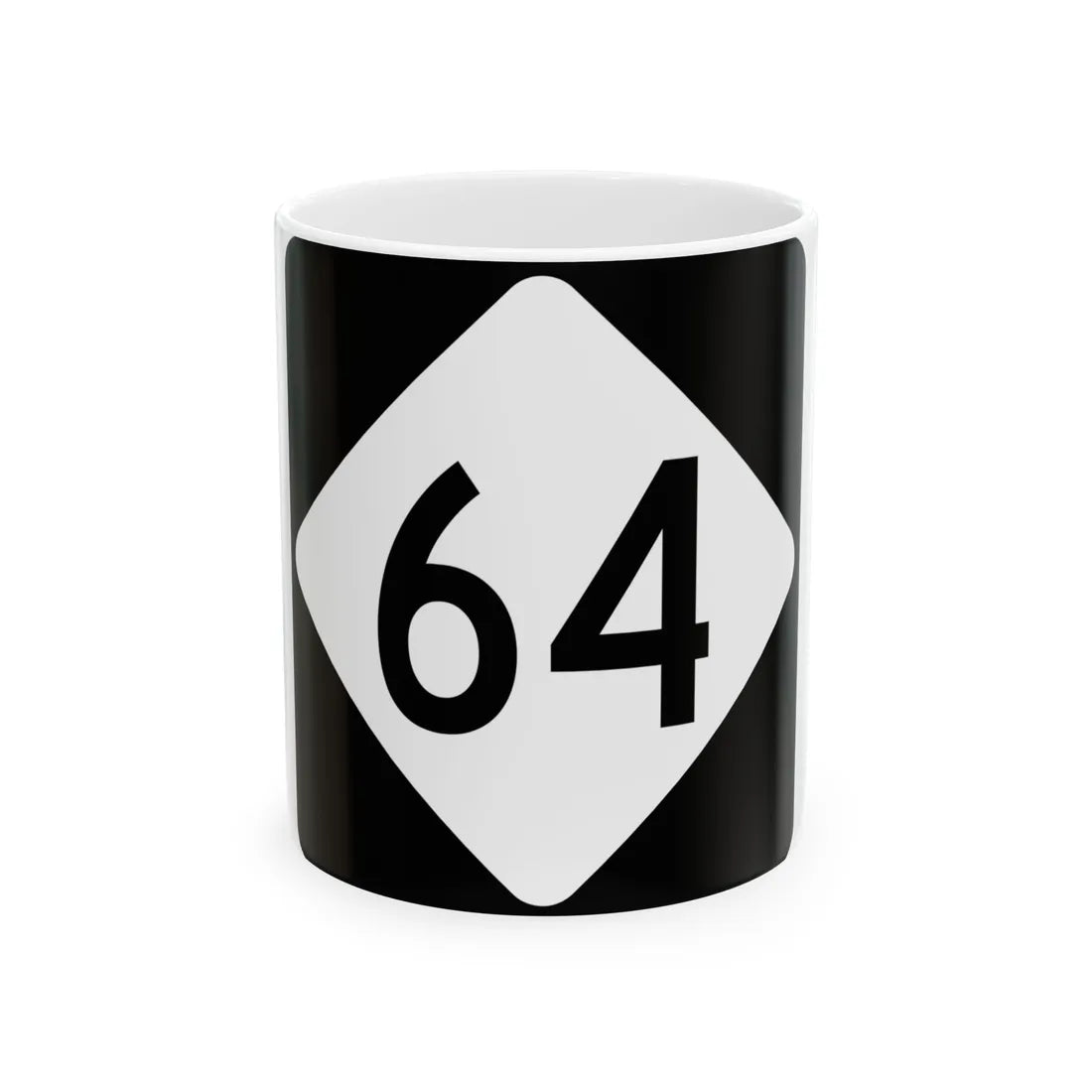 NC 64 (North Carolina) (Road Sign) White Coffee Mug 11oz - Go Mug Yourself