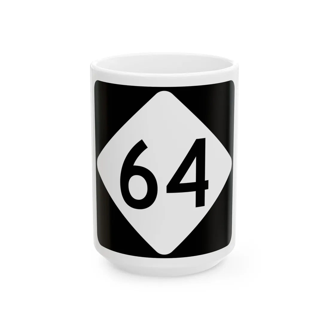 NC 64 (North Carolina) (Road Sign) White Coffee Mug 15oz - Go Mug Yourself