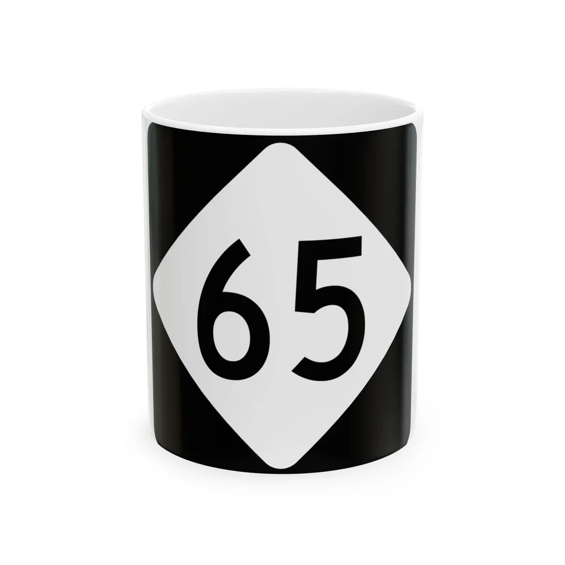 NC 65 (North Carolina) (Road Sign) White Coffee Mug 11oz - Go Mug Yourself