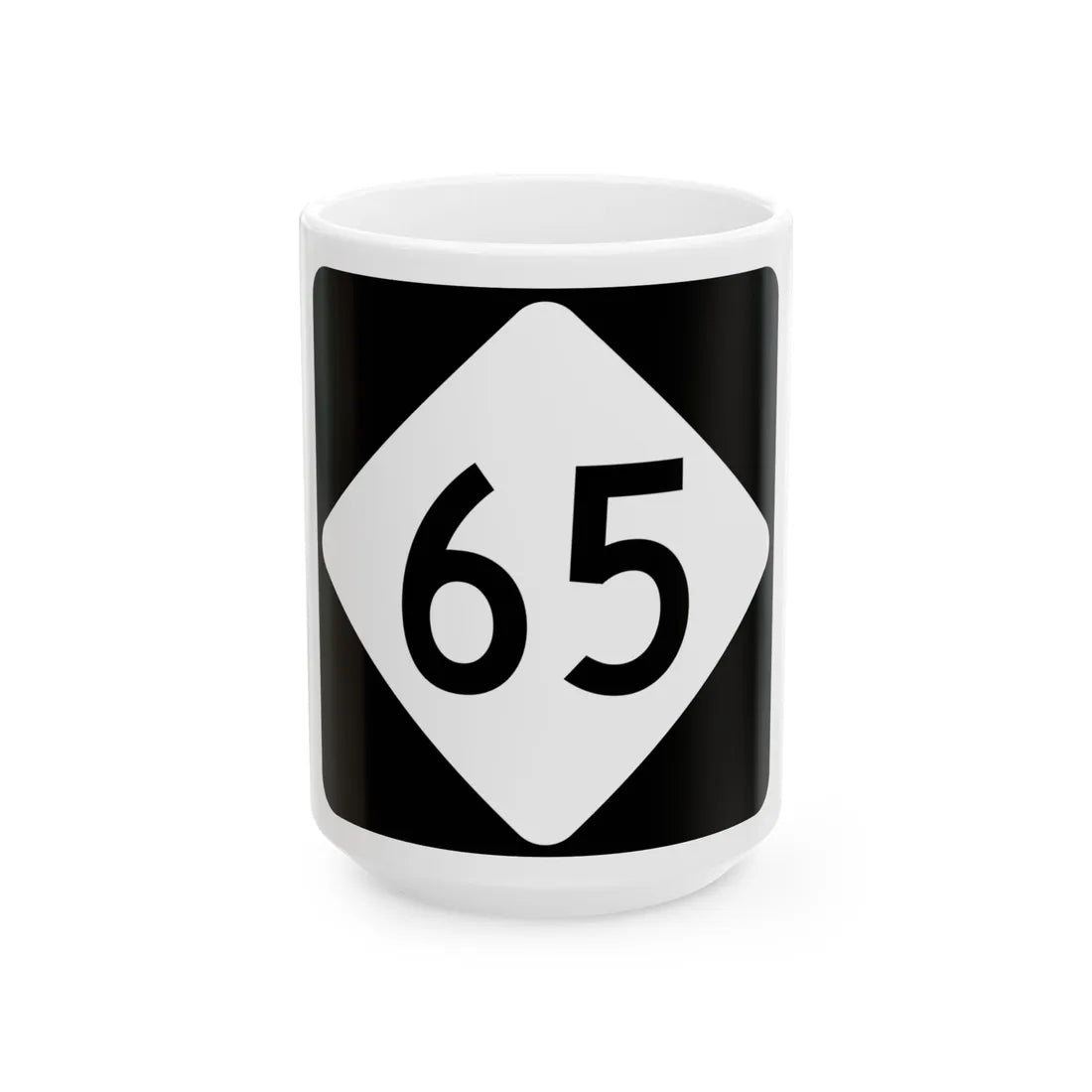 NC 65 (North Carolina) (Road Sign) White Coffee Mug 15oz - Go Mug Yourself