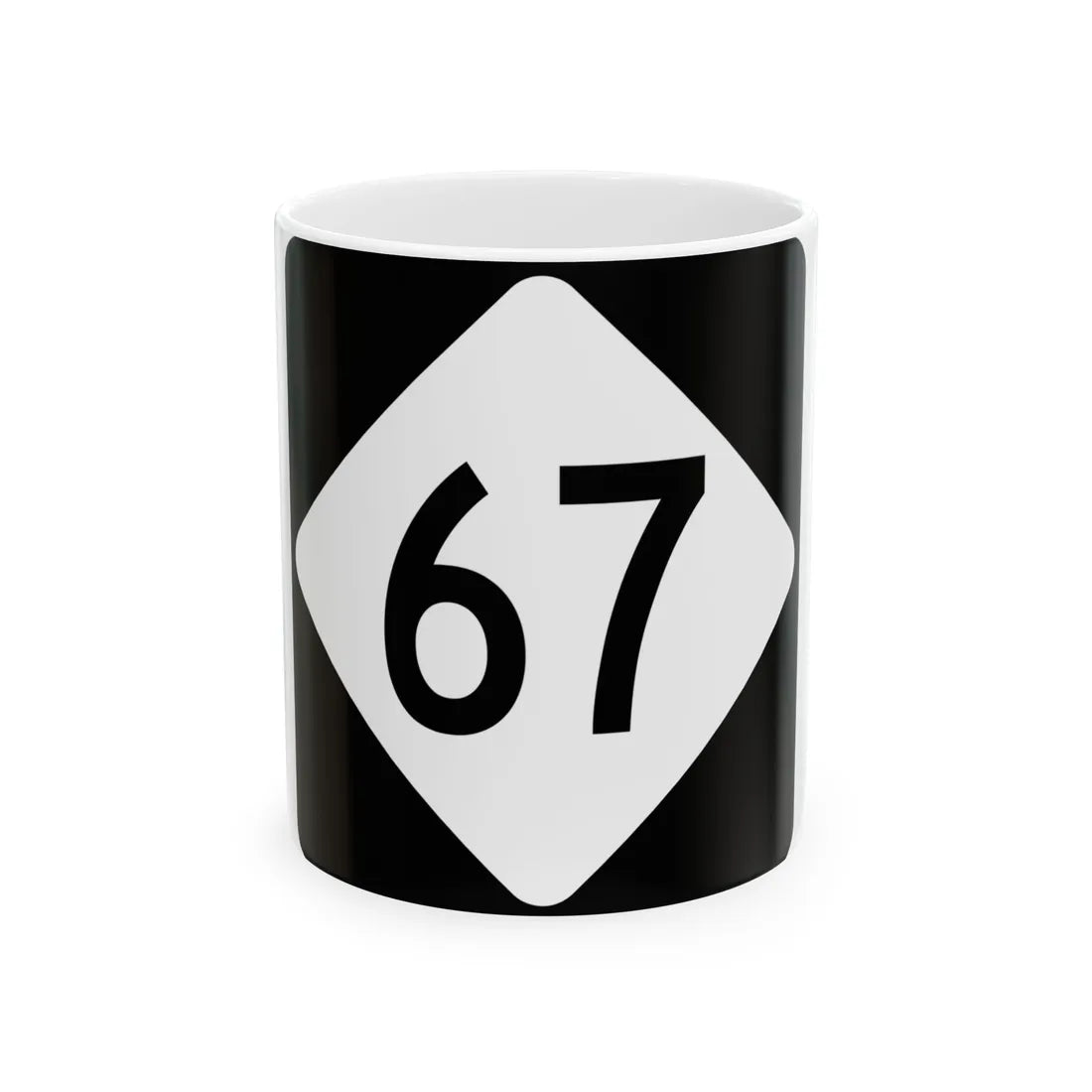 NC 67 (North Carolina) (Road Sign) White Coffee Mug 11oz - Go Mug Yourself