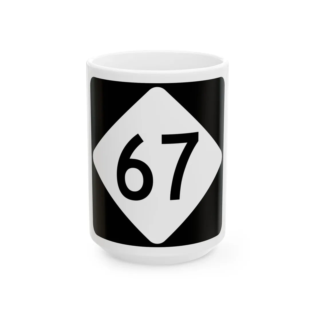 NC 67 (North Carolina) (Road Sign) White Coffee Mug 15oz - Go Mug Yourself