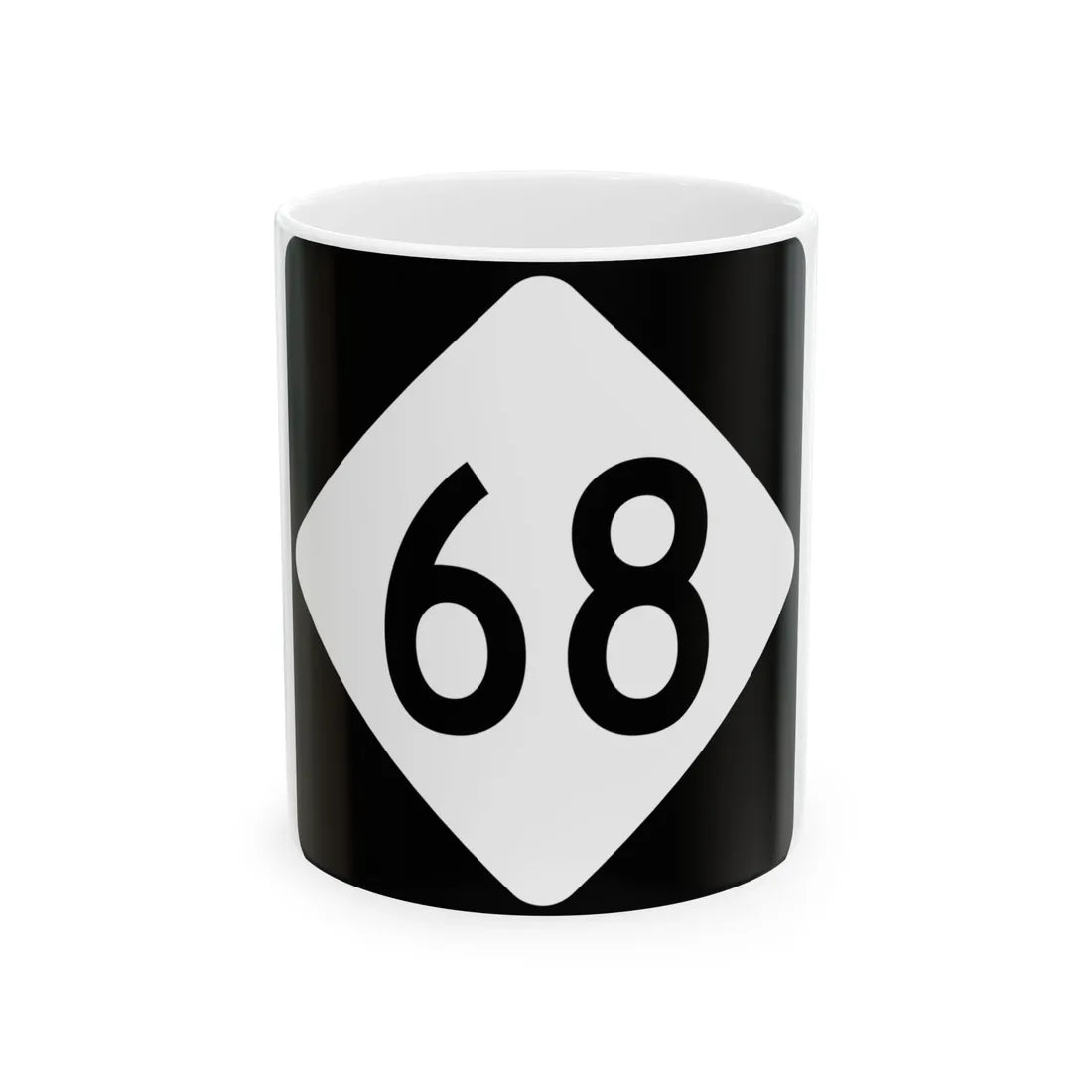 NC 68 (North Carolina) (Road Sign) White Coffee Mug 11oz - Go Mug Yourself