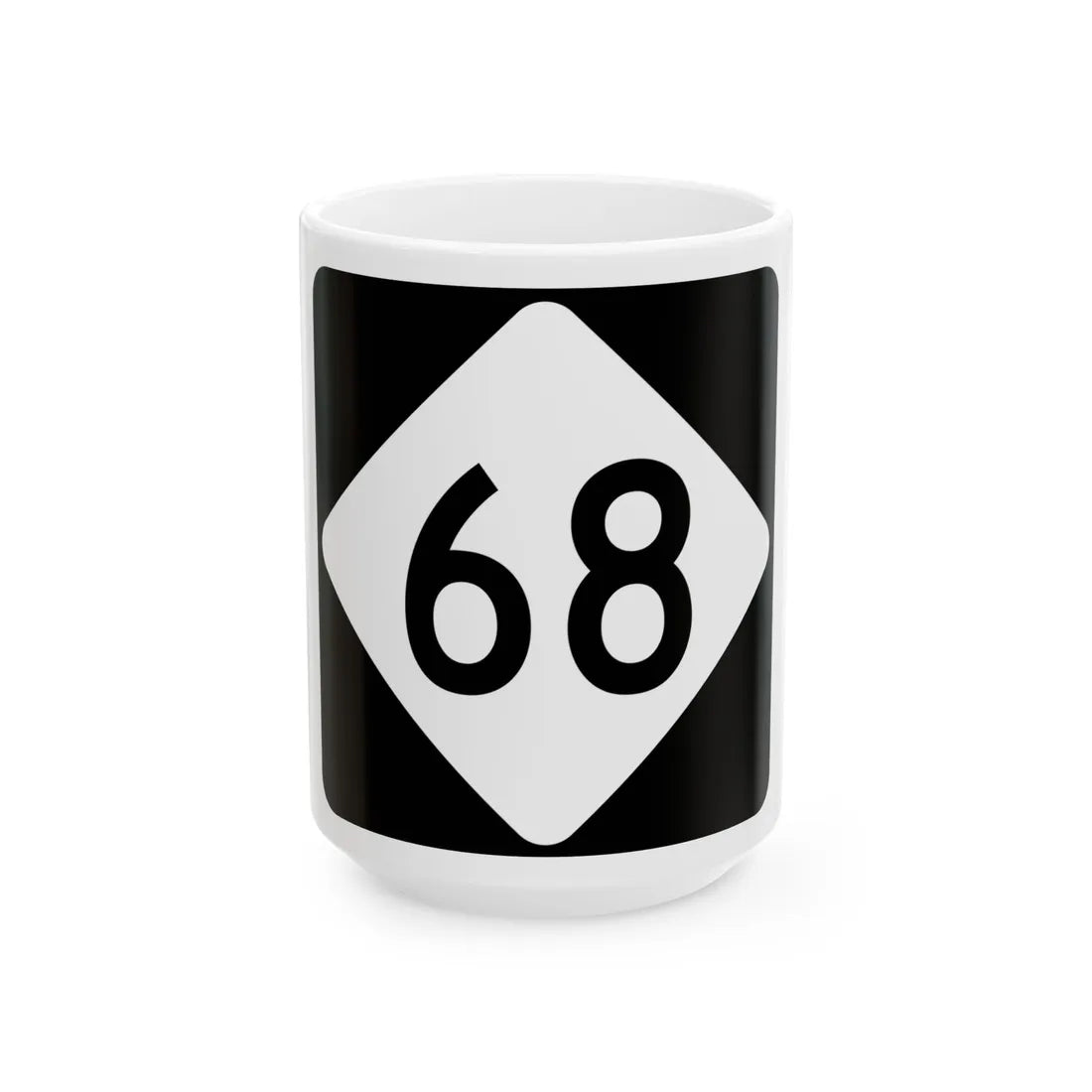 NC 68 (North Carolina) (Road Sign) White Coffee Mug 15oz - Go Mug Yourself