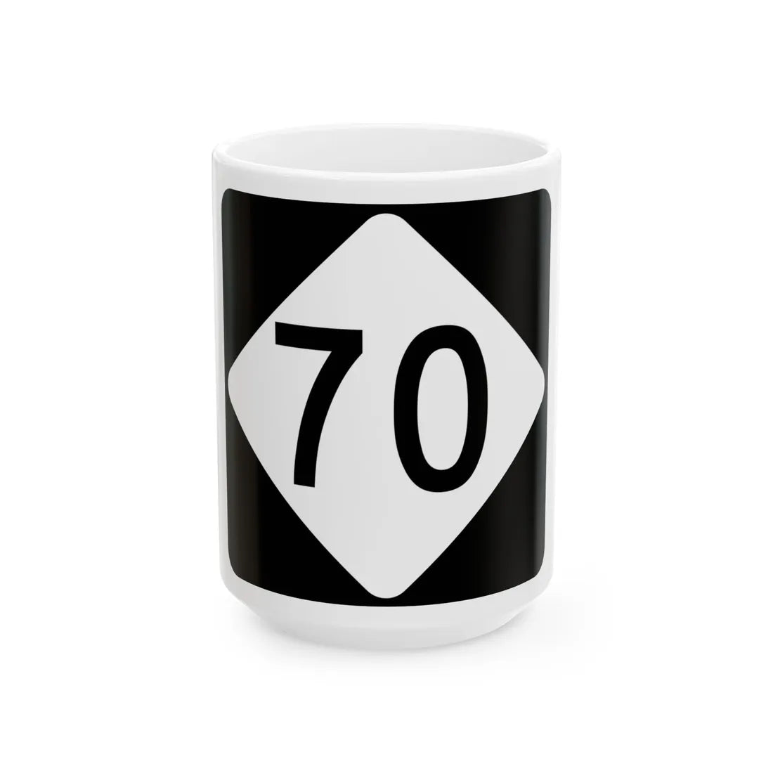 NC 70 (North Carolina) (Road Sign) White Coffee Mug 15oz - Go Mug Yourself