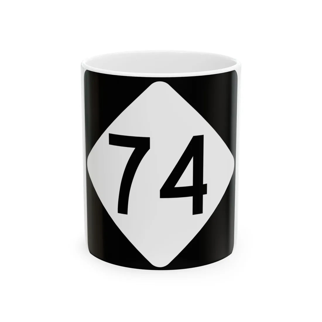 NC 74 (North Carolina) (Road Sign) White Coffee Mug 11oz - Go Mug Yourself