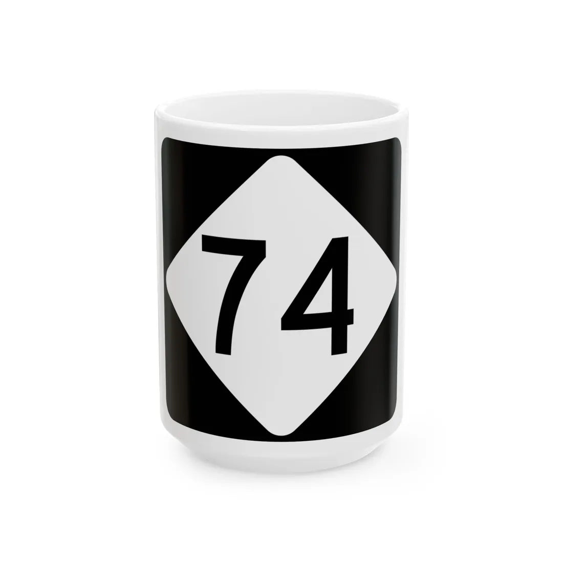 NC 74 (North Carolina) (Road Sign) White Coffee Mug 15oz - Go Mug Yourself