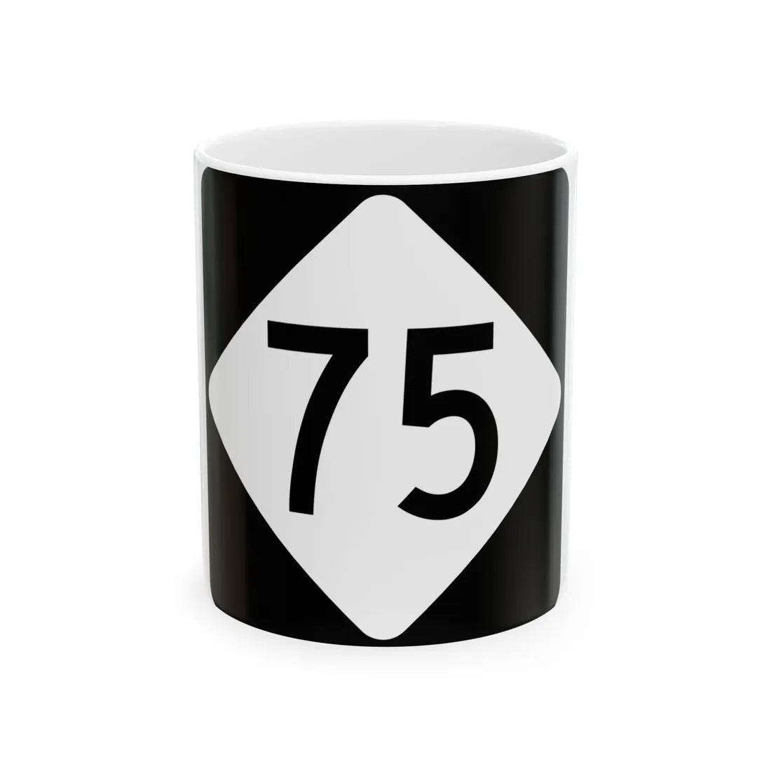 NC 75 (North Carolina) (Road Sign) White Coffee Mug 11oz - Go Mug Yourself