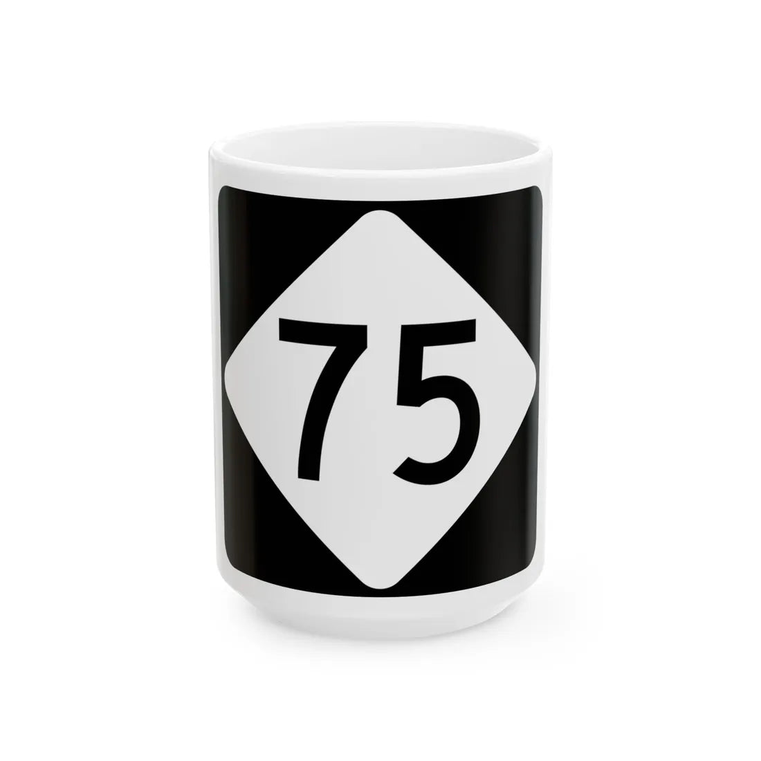 NC 75 (North Carolina) (Road Sign) White Coffee Mug 15oz - Go Mug Yourself