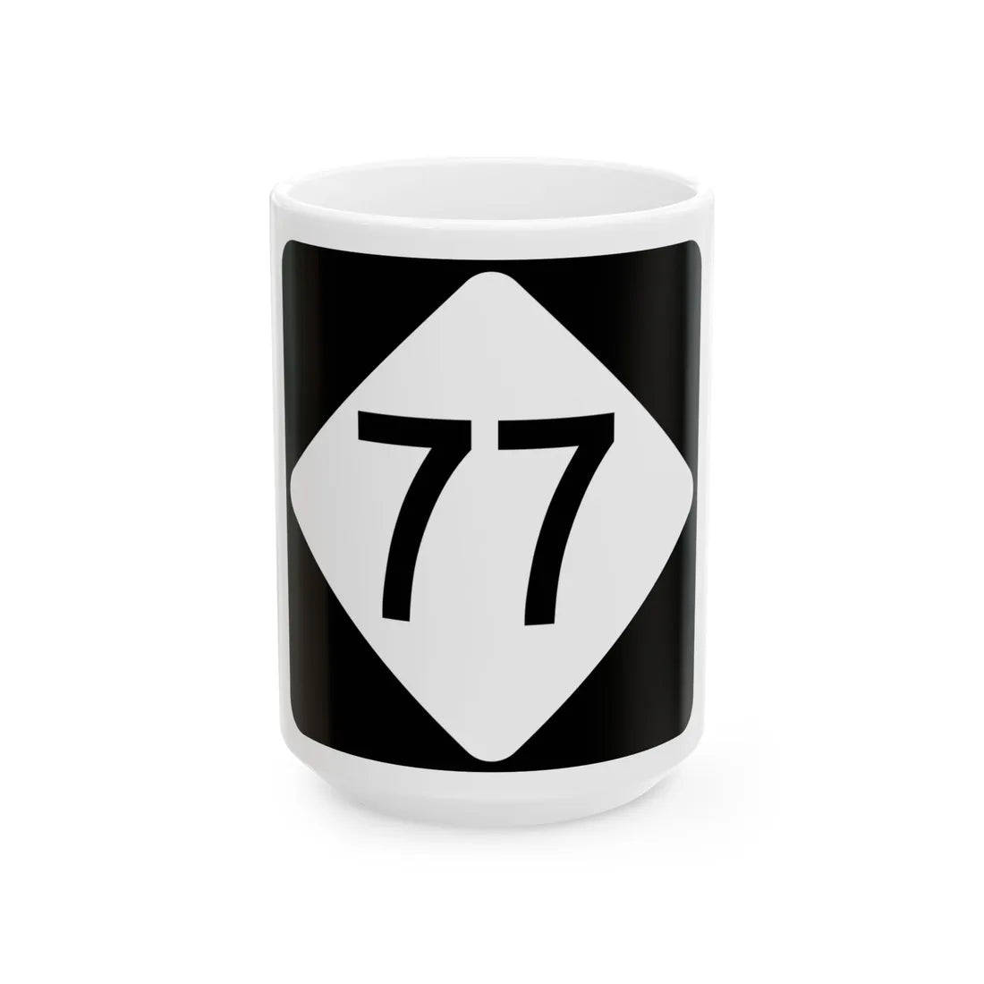 NC 77 (North Carolina) (Road Sign) White Coffee Mug 15oz - Go Mug Yourself