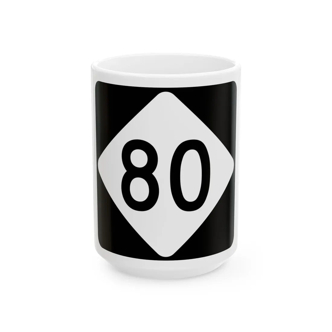 NC 80 (North Carolina) (Road Sign) White Coffee Mug 15oz - Go Mug Yourself
