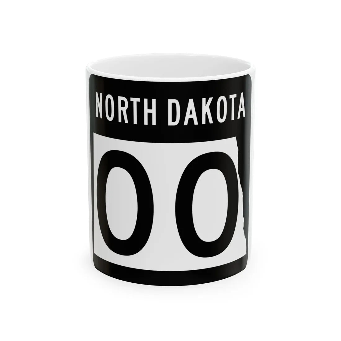 ND-00 template (North Dakota) (Road Sign) White Coffee Mug 11oz - Go Mug Yourself