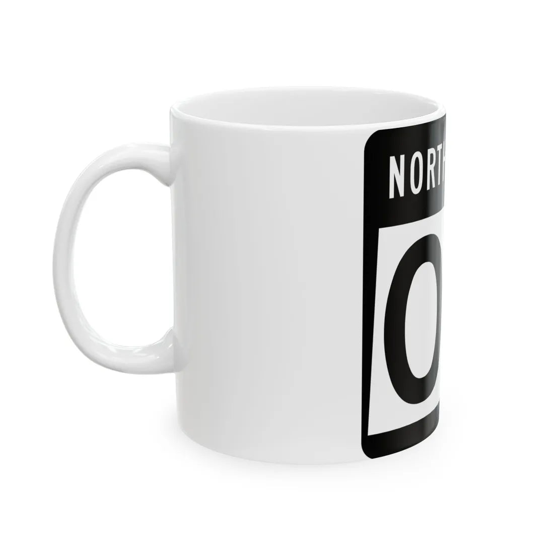 ND-00 template (North Dakota) (Road Sign) White Coffee Mug - Go Mug Yourself