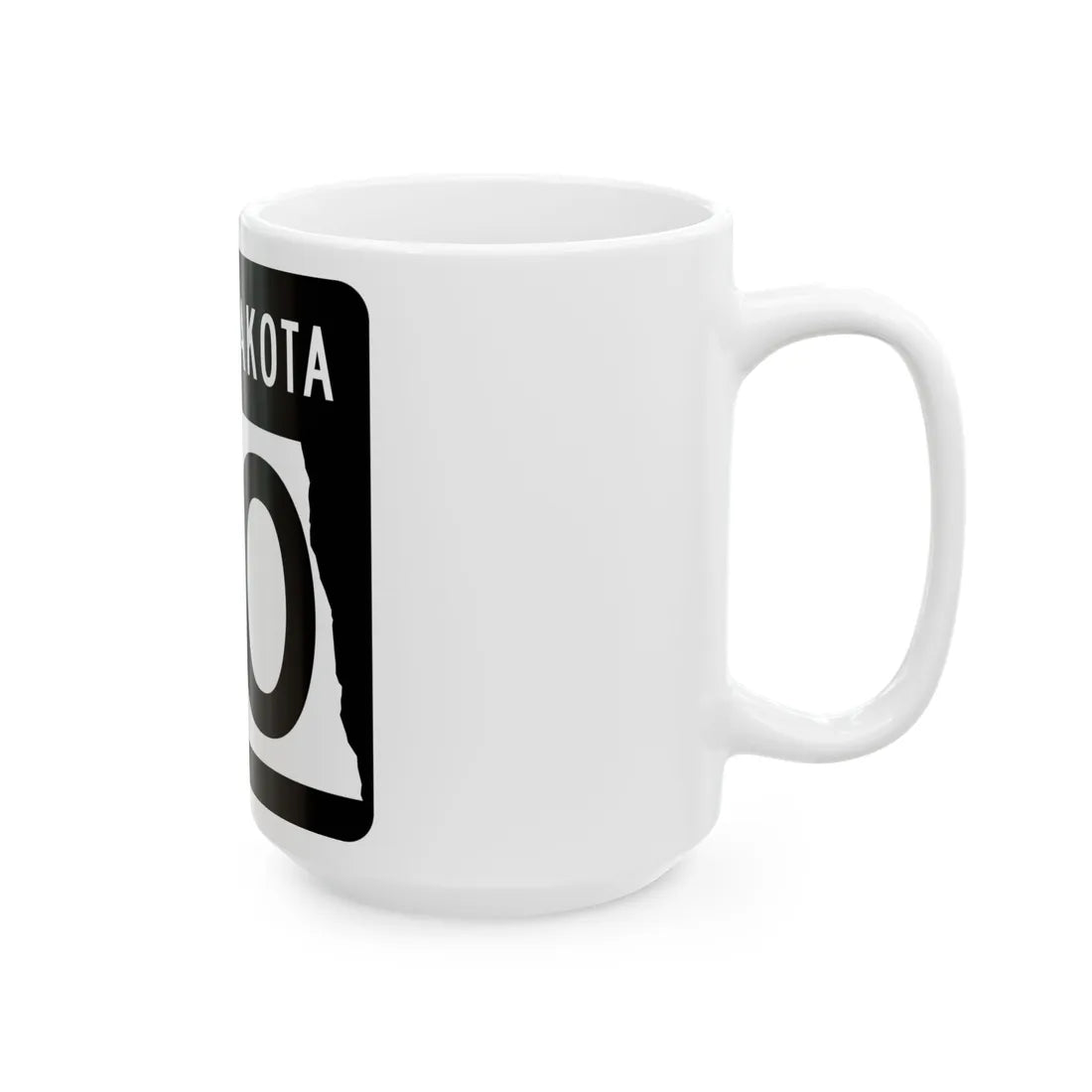 ND-00 template (North Dakota) (Road Sign) White Coffee Mug - Go Mug Yourself