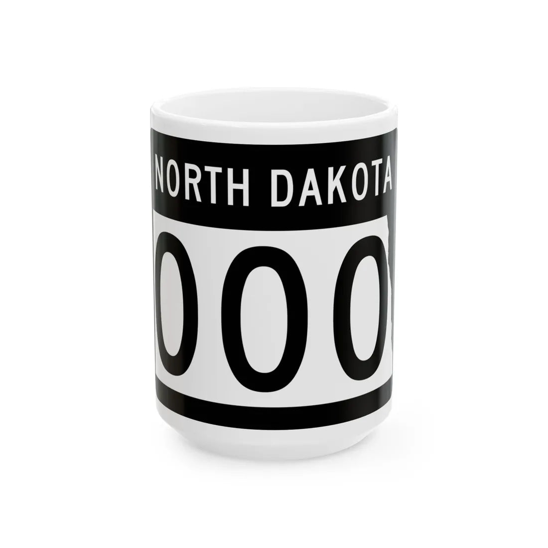 ND-000 template (North Dakota) (Road Sign) White Coffee Mug 15oz - Go Mug Yourself