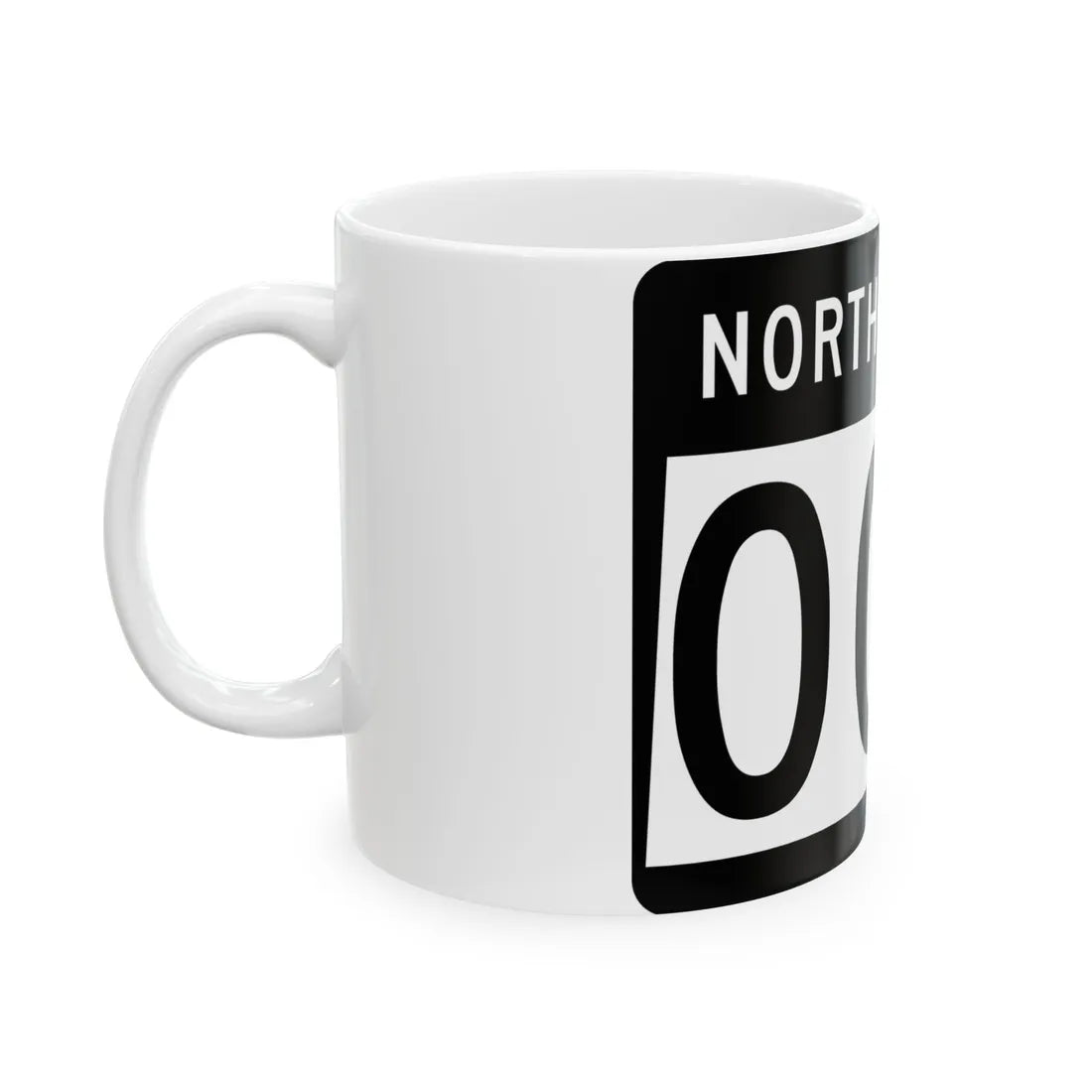 ND-000 template (North Dakota) (Road Sign) White Coffee Mug - Go Mug Yourself