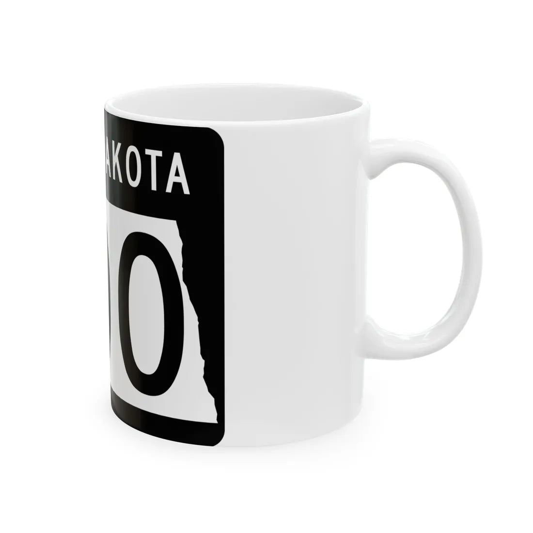 ND-000 template (North Dakota) (Road Sign) White Coffee Mug - Go Mug Yourself