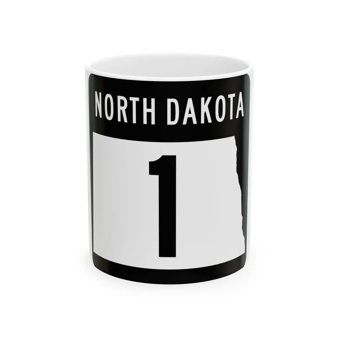 ND-1 2015 (North Dakota) (Road Sign) White Coffee Mug 11oz - Go Mug Yourself