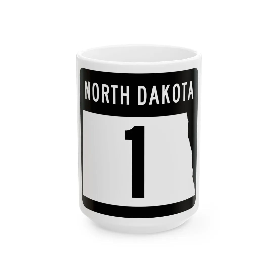 ND-1 2015 (North Dakota) (Road Sign) White Coffee Mug 15oz - Go Mug Yourself