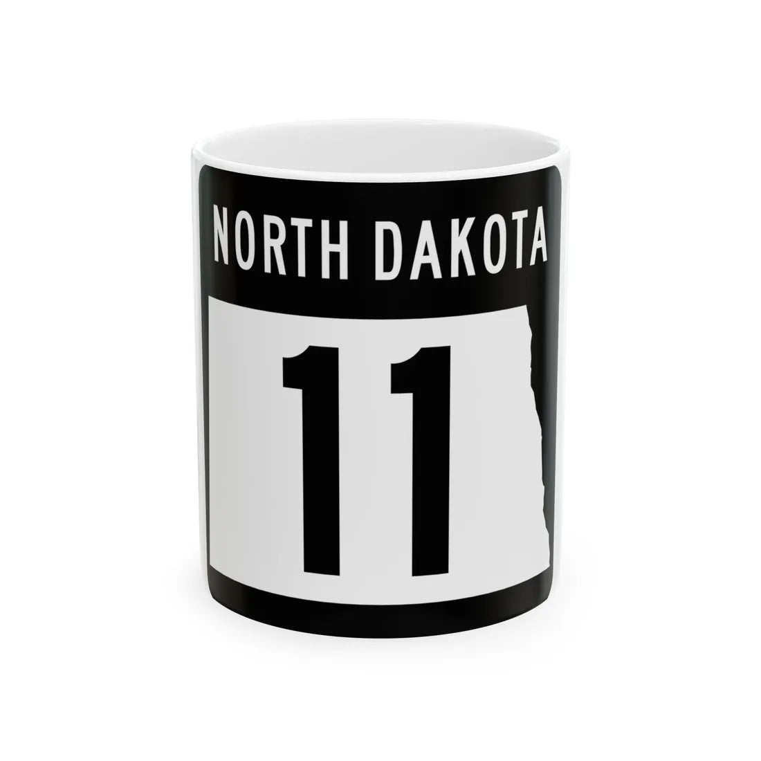 ND-11 2015 (North Dakota) (Road Sign) White Coffee Mug 11oz - Go Mug Yourself