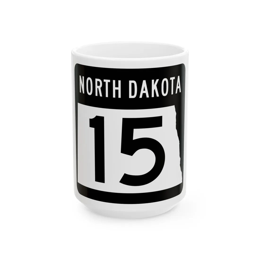 ND-15 2015 (North Dakota) (Road Sign) White Coffee Mug 15oz - Go Mug Yourself