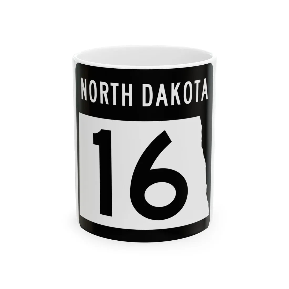 ND-16 2015 (North Dakota) (Road Sign) White Coffee Mug 11oz - Go Mug Yourself