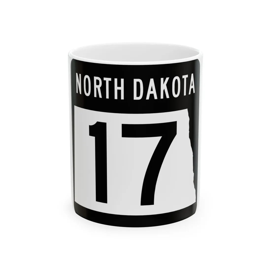 ND-17 2015 (North Dakota) (Road Sign) White Coffee Mug 11oz - Go Mug Yourself
